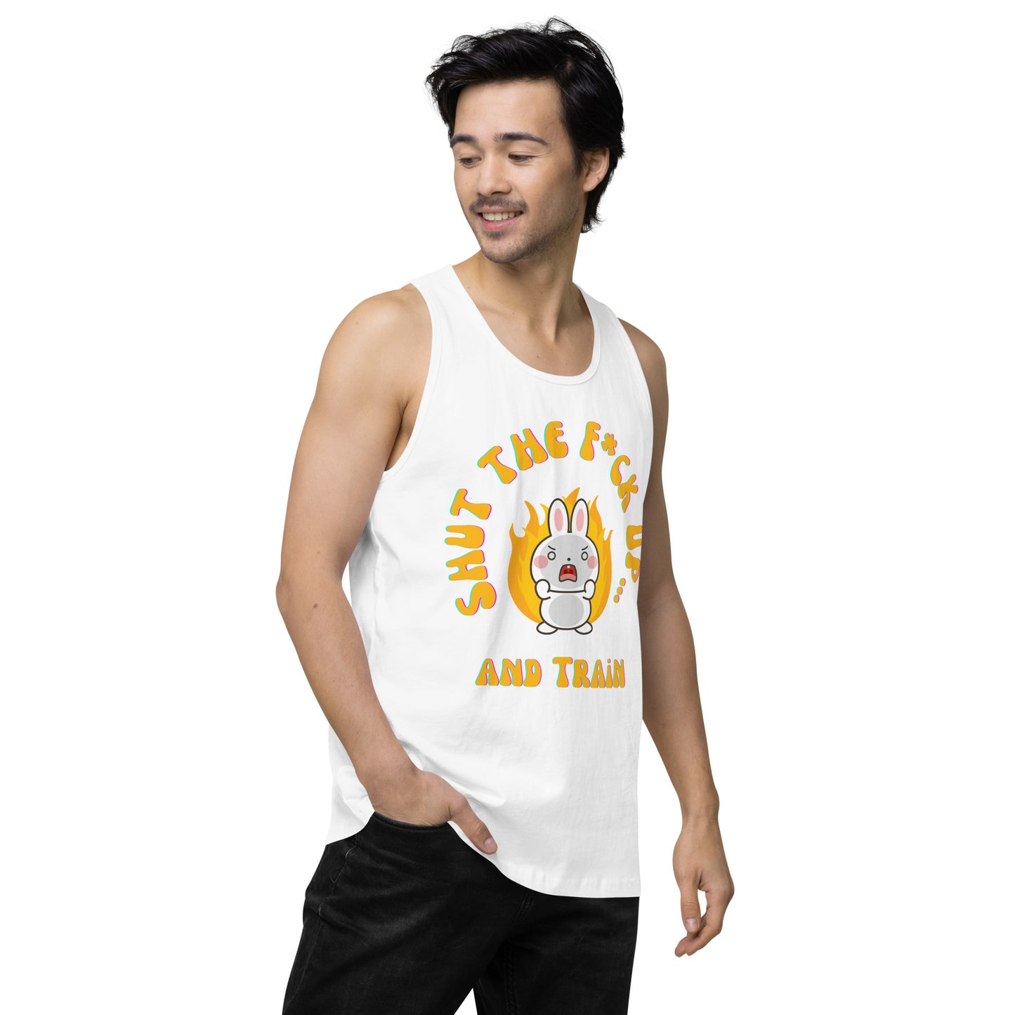 STFU and Train Bunny Men’s premium tank top